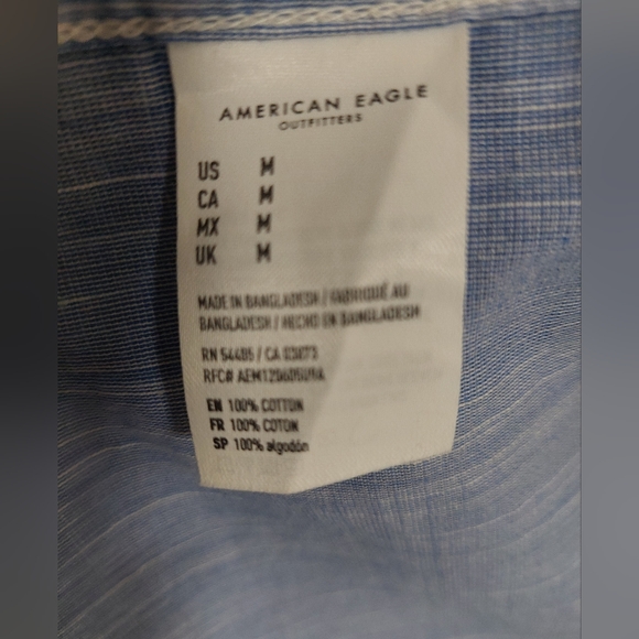 Men's Blue Button-Down Shirt - Picture 8 of 8